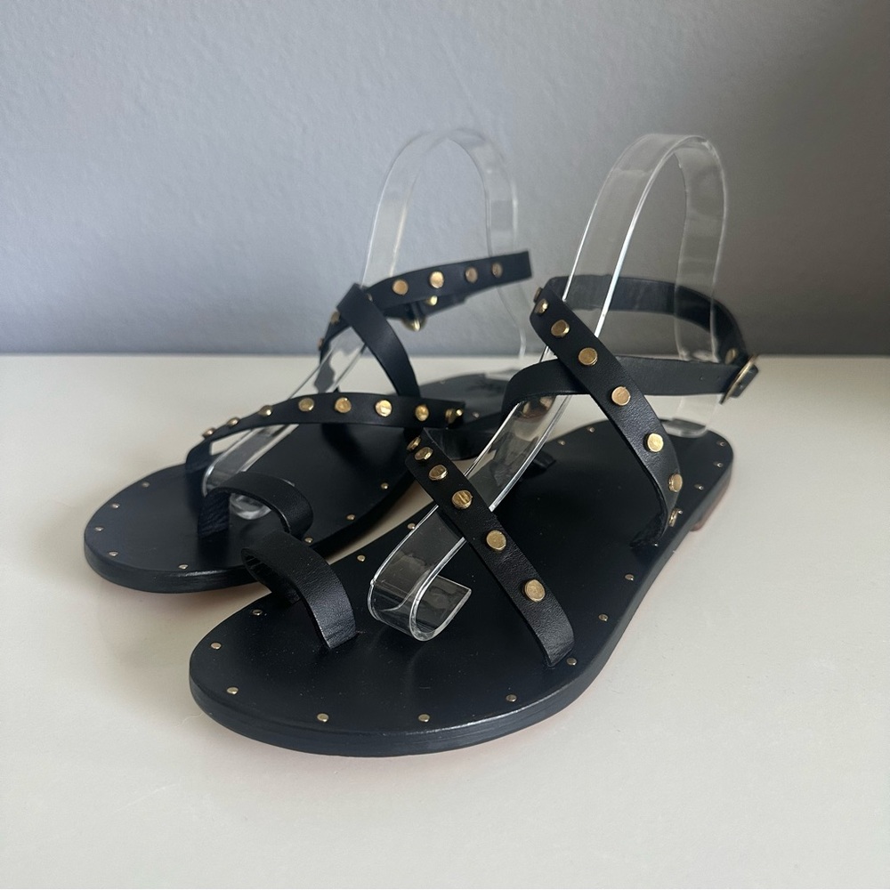 BEEK NWOB Lorikeet Studded Strappy Ankle Sandals Black Size 8